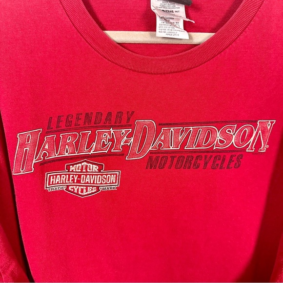 Harley-Davidson Bikercore Oil City Long Sleeve Graphic Tee Vintage Red 2XL - Picture 12 of 17